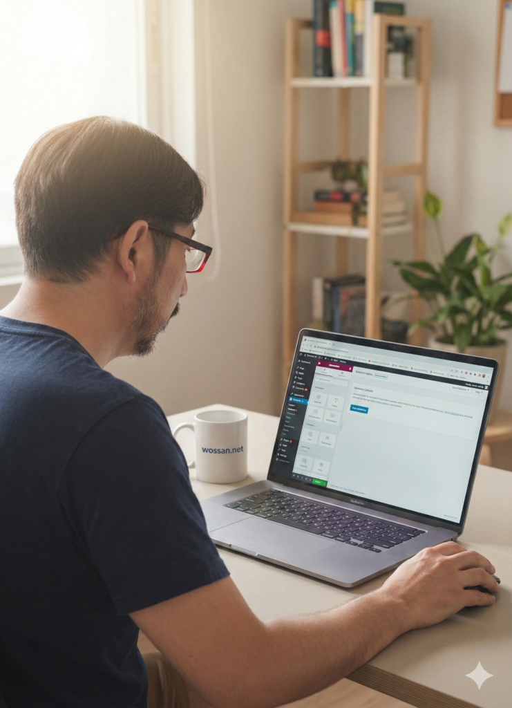 Hombre vista de atras observando laptop